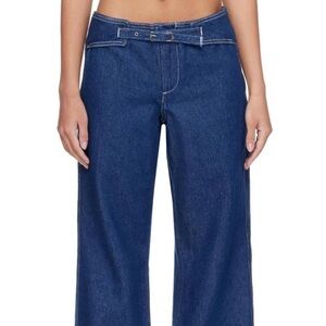 Gimaguas Dark Blue Wide-Leg High-Rise Jeans